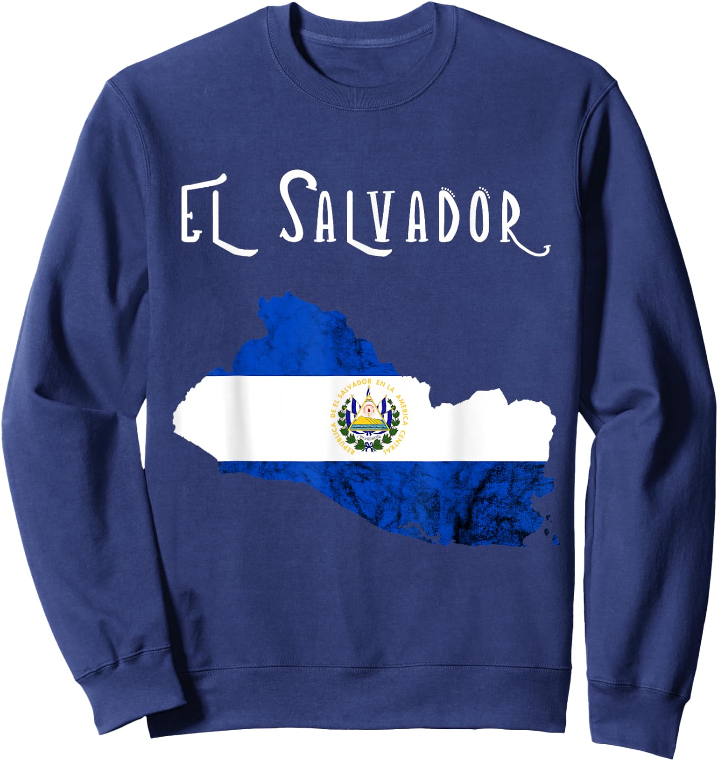 El Salvador Republica De El Salvador Map Salvadorian Sweatshirt - Sweatshirt | Navy