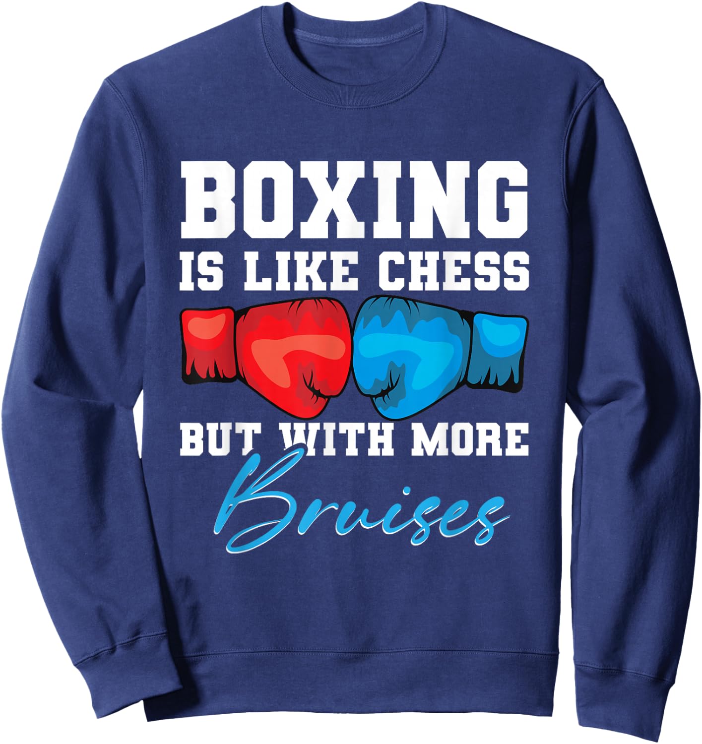 Shadow Boxing Punching Kickboxing Bag Gloves Boxer Fighting Sweatshirt - Sweatshirt | Navy