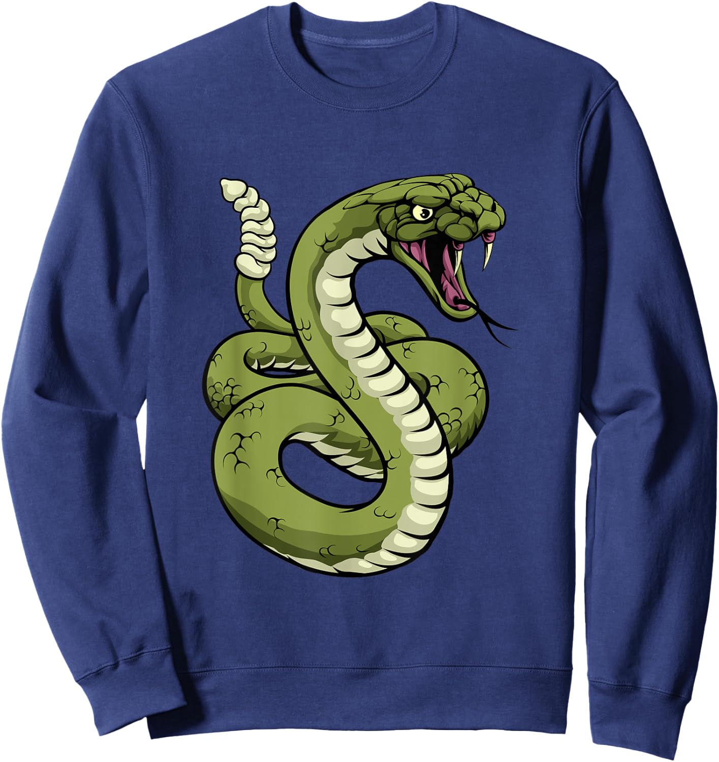 Rattlesnake Snake Animal Cartoon Design Sweatshirt - Sweatshirt | Navy