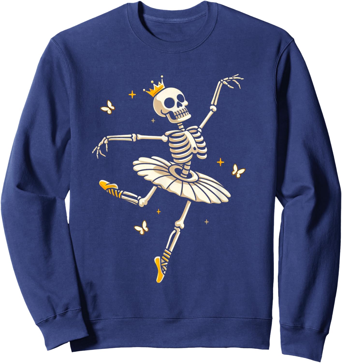 Skeleton Ballerina Ballet Dance Cute Halloween Costume Girl Sweatshirt - Sweatshirt | Navy
