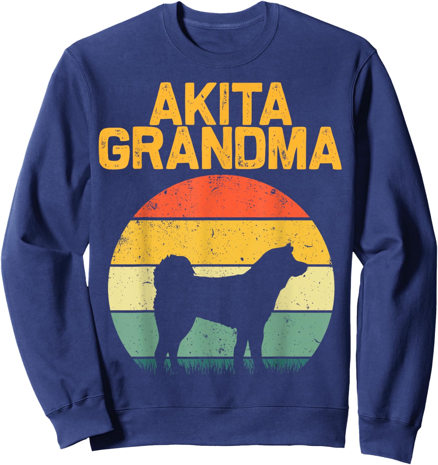 Funny Akita Dog Design For Grandma Women Shibu Inu Lovers Sweatshirt - Sweatshirt | Navy