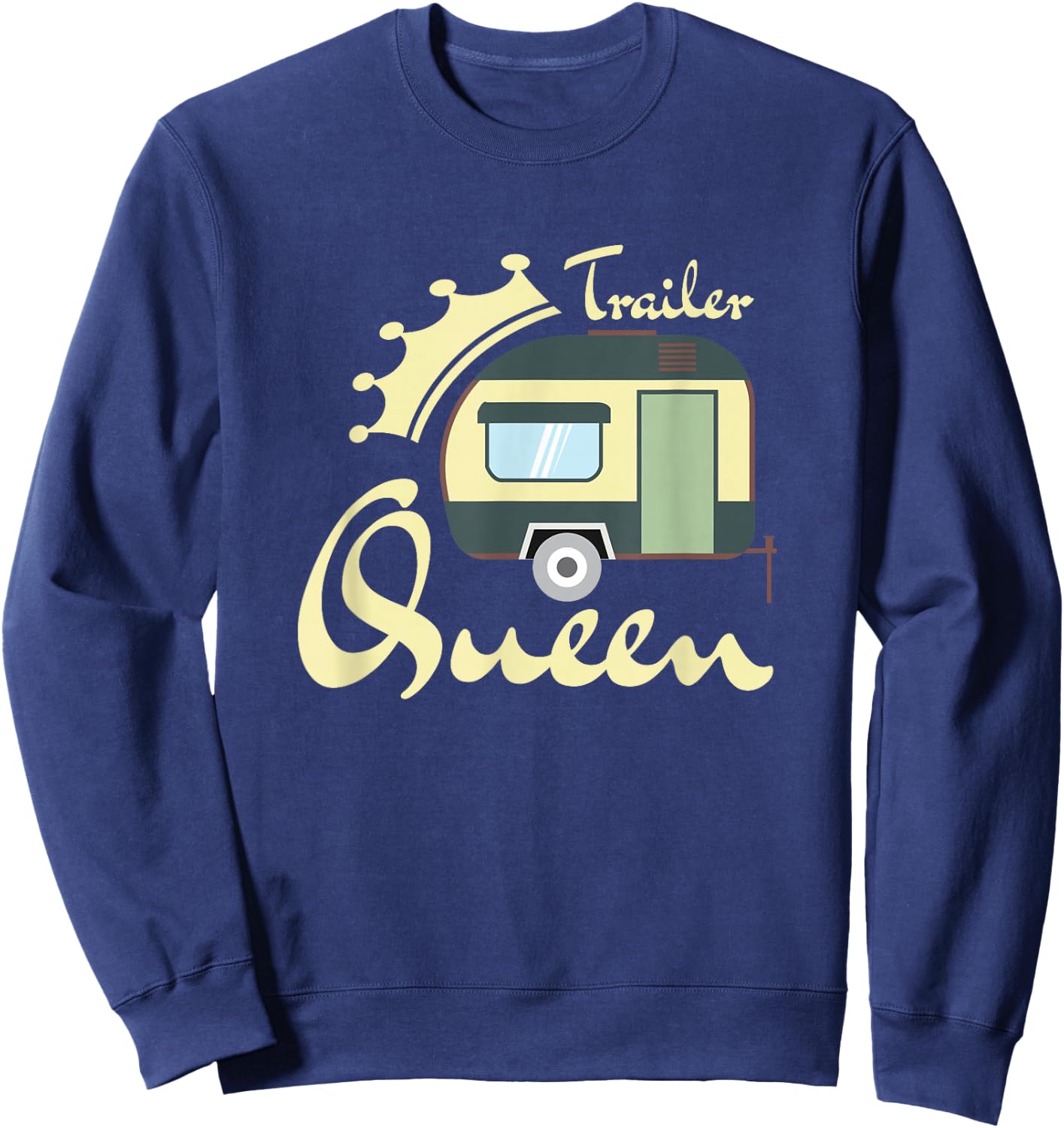Trailer Queen Cute Vintage Retro Camper Sweatshirt - Sweatshirt | Navy