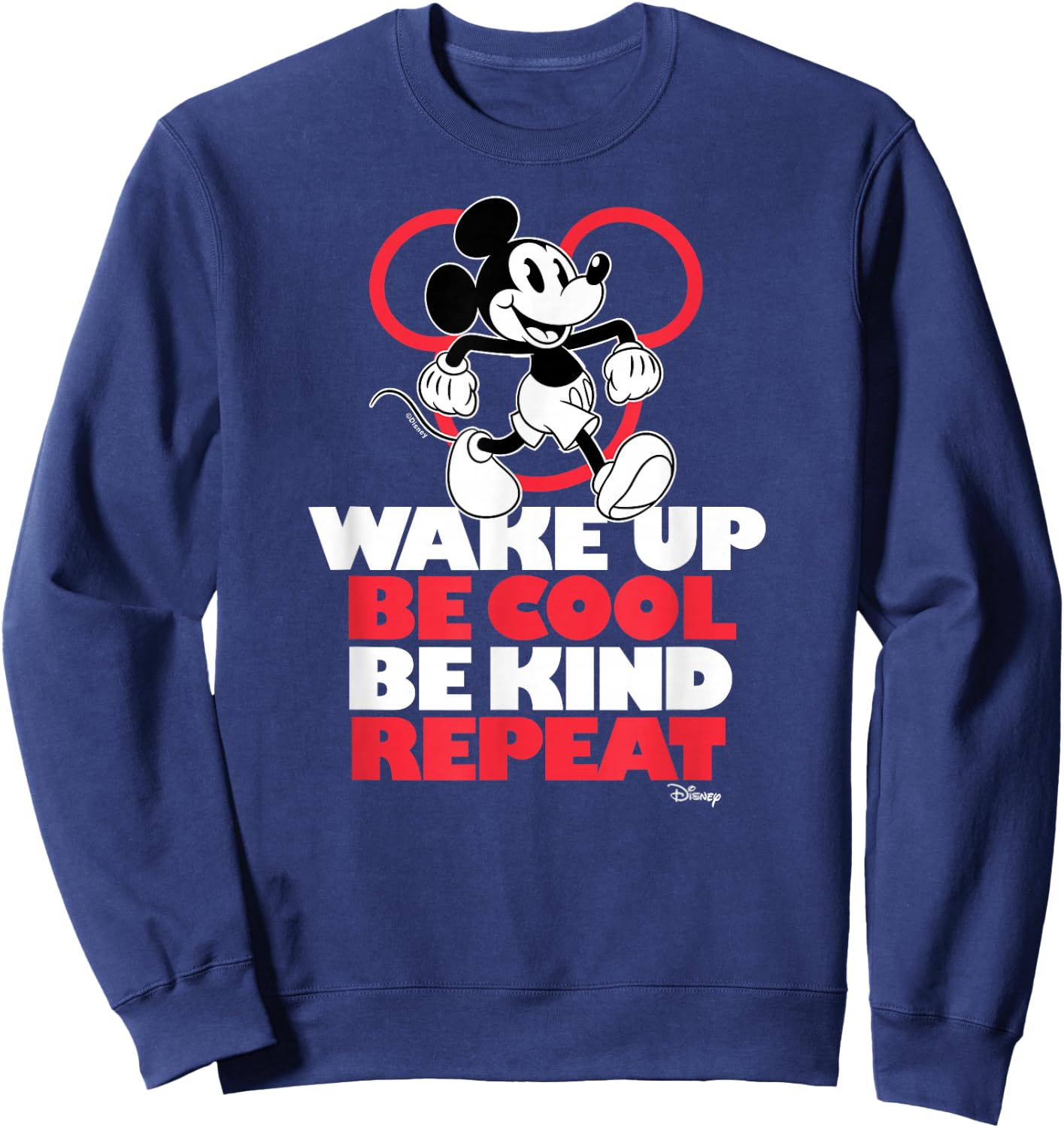 Mickey & Friends - Wake Up Be Cool Be Kind Repeat Sweatshirt - Sweatshirt | Navy