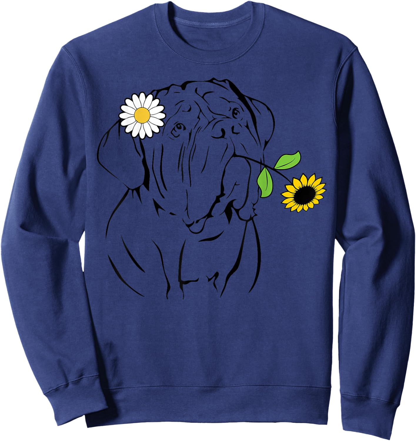 Dogue de Bordeaux mom Dogue de Bordeaux sunflower Sweatshirt - Sweatshirt | Navy
