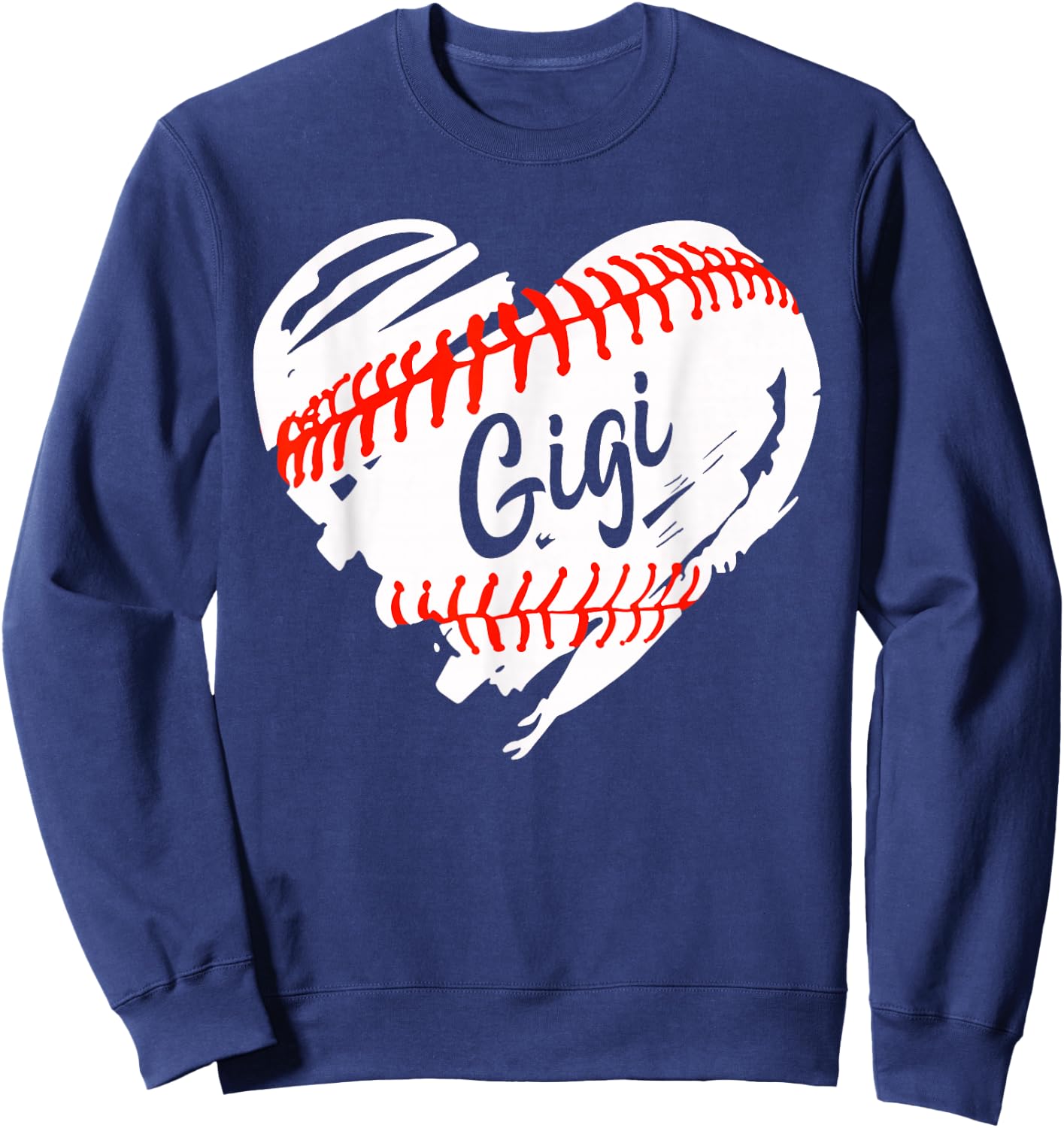 Baseball Heart Baseball Gigi Women Softball Mom Short Sweatshirt - Sweatshirt | Navy