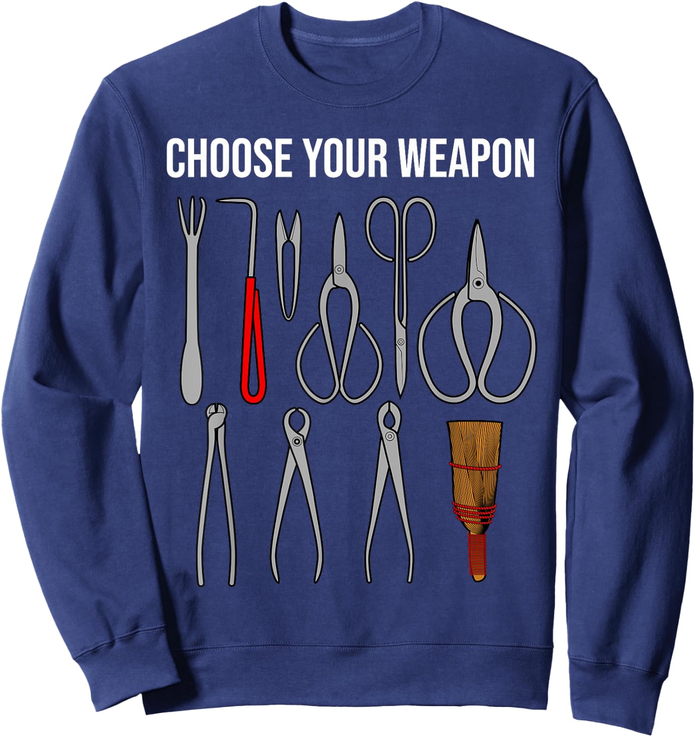 Funny Bonsai Gardening Tools Design Women Pruning Sweatshirt - Sweatshirt | Navy