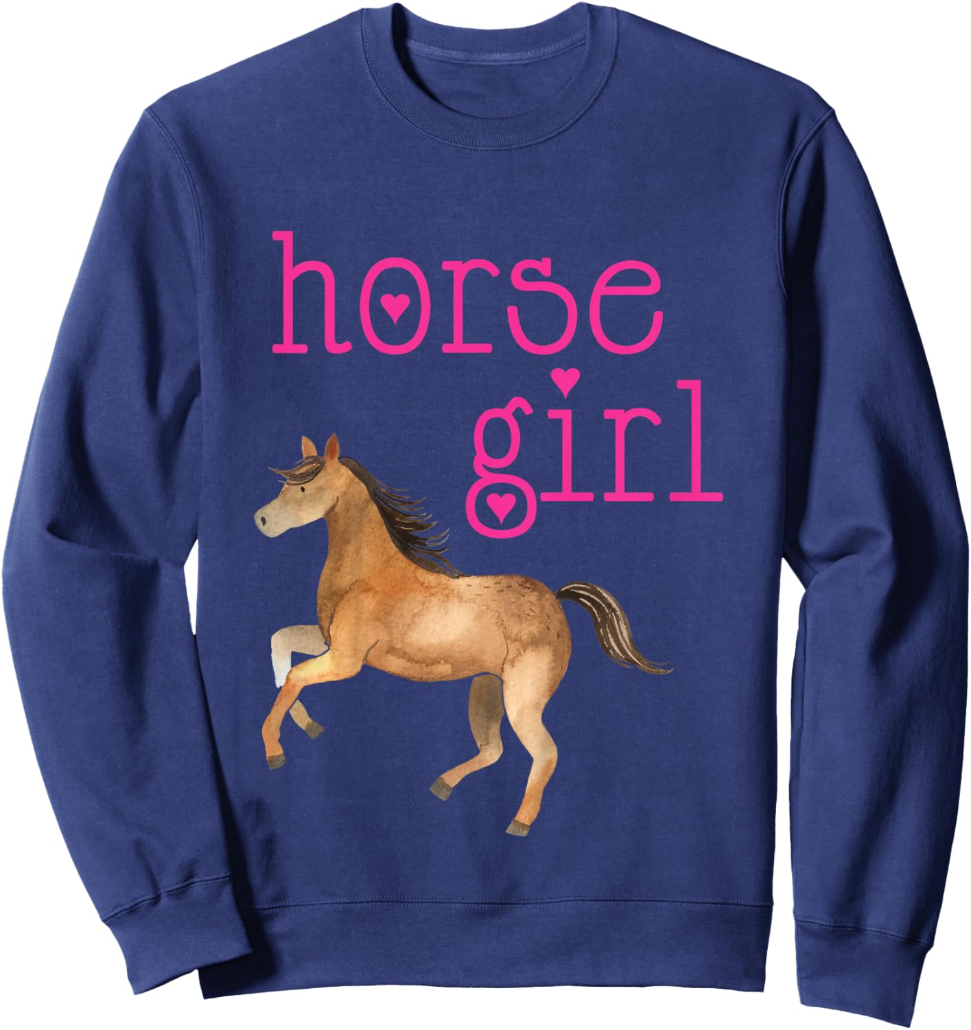 Horse Girl Shirt Cute Just A Girl Who Loves Horses Art Gift Sweatshirt - Sweatshirt | Navy