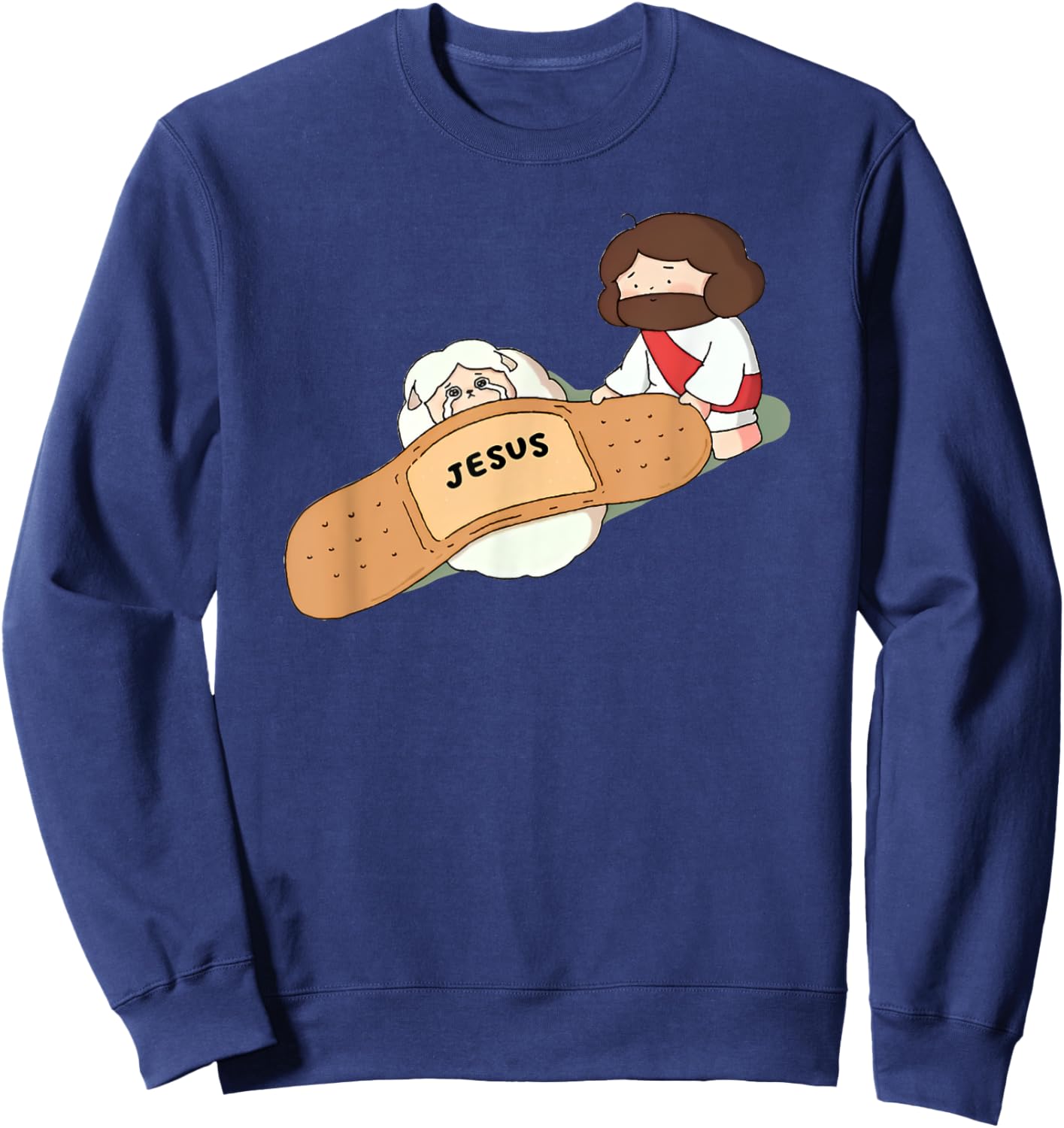 Jesus heal Funny Christian Faith Healer Healing Sweatshirt - Sweatshirt | Navy