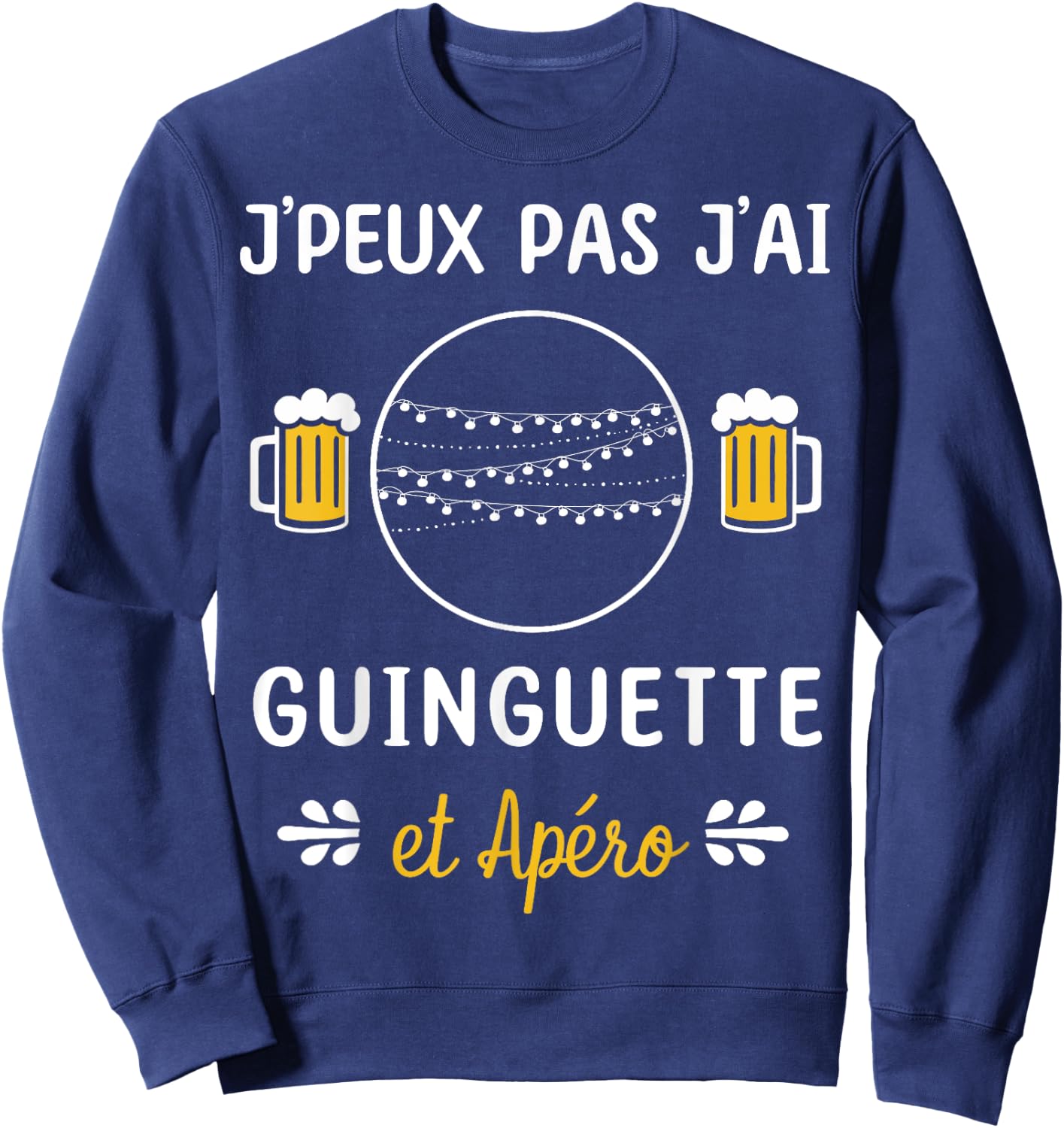 Je peux pas j'ai Guinguette , Black, S Sweatshirt - Sweatshirt | Navy