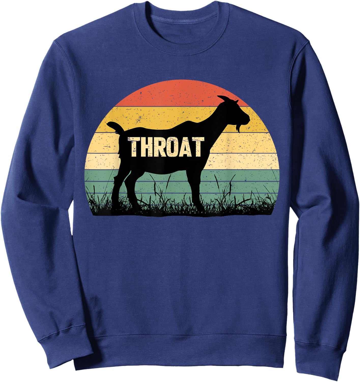 Funny Retro Throat Goat Sunset - Adult Humor Costume Sweatshirt - Sweatshirt | Navy