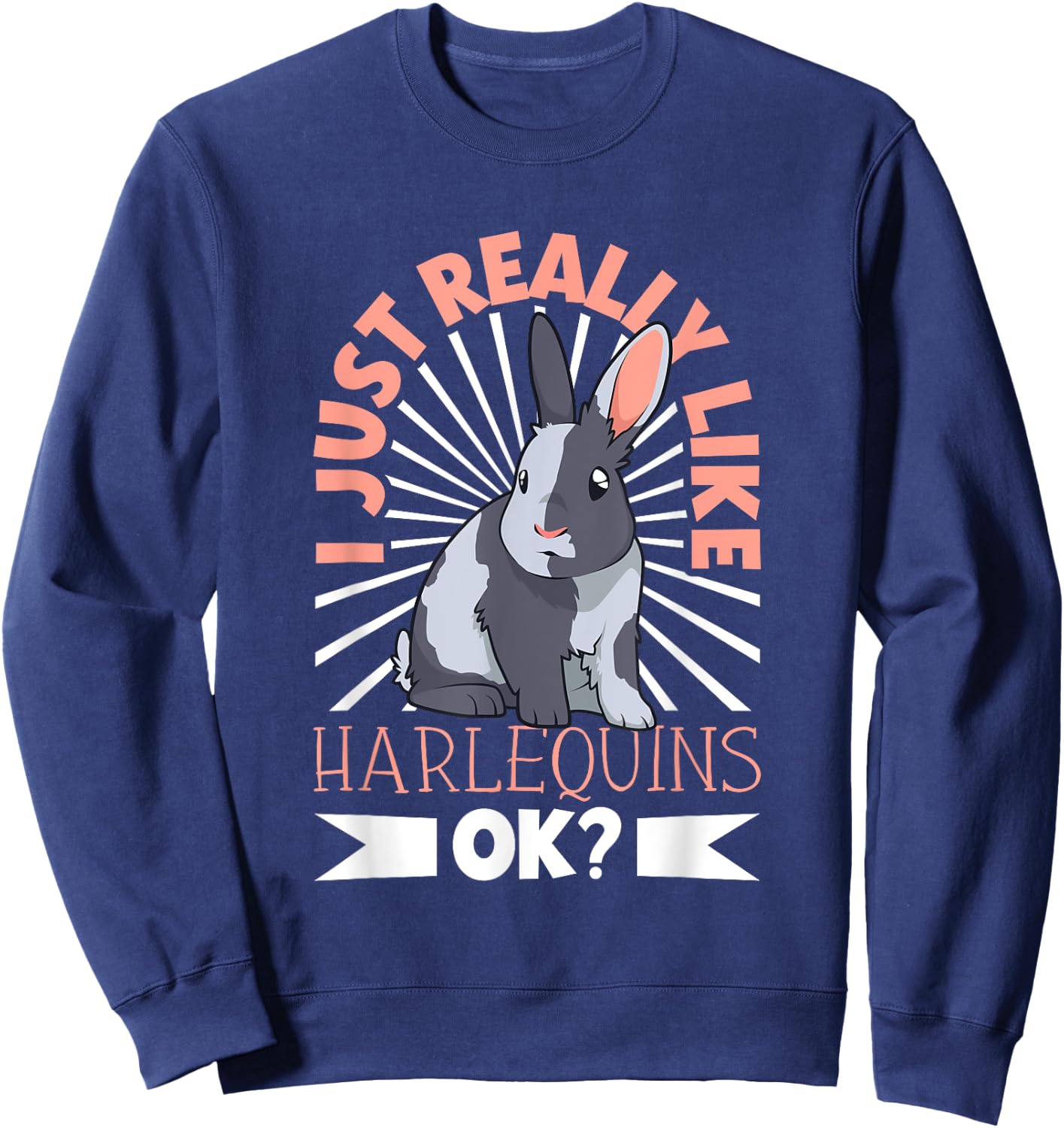 I just really like my Harlequin Rabbit Sweatshirt - Sweatshirt | Navy