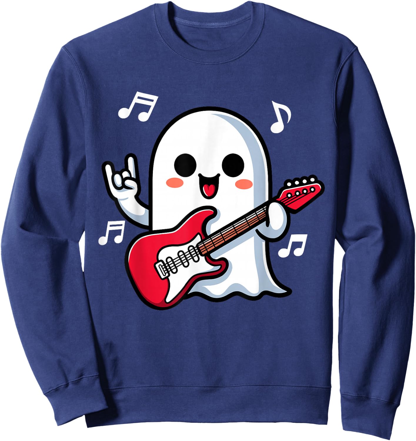 Spooky Ghost Electric Guitar Rock And Roll Boys Sweatshirt - Sweatshirt | Navy