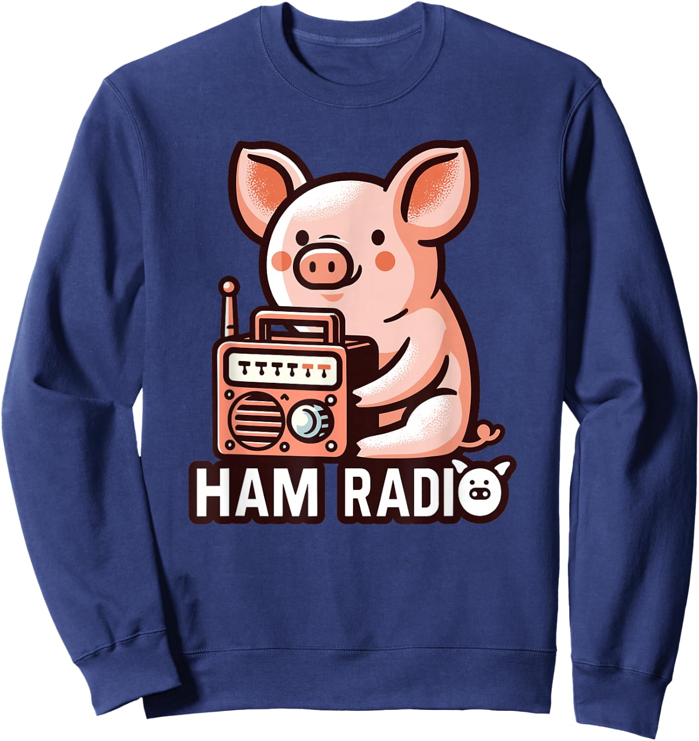 Ham Radio Pig Lover Geek CW Operator Sweatshirt - Sweatshirt | Navy