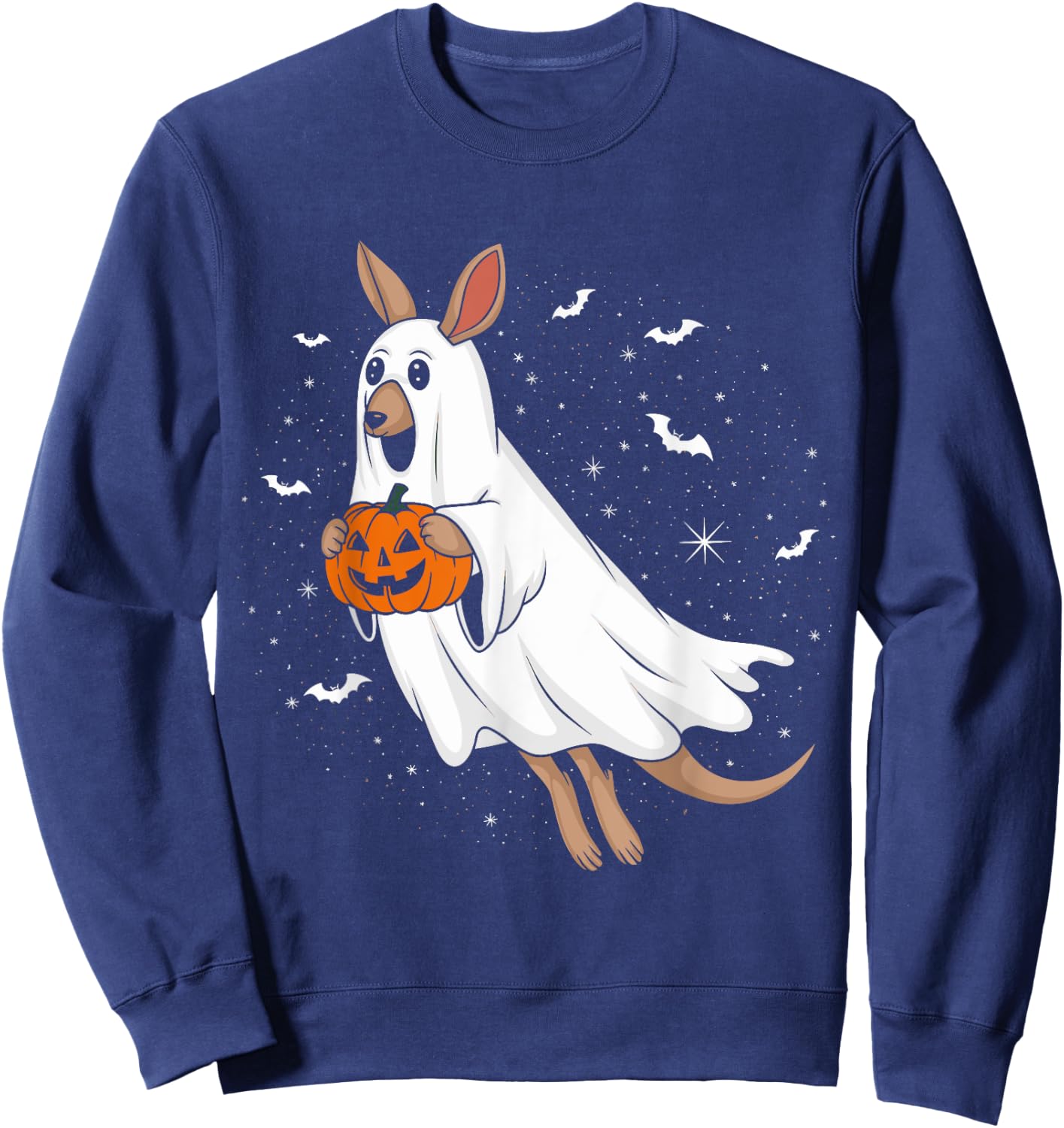 Funny Ghost Kangaroo Lovers Spooky Halloween Costume Sweatshirt - Sweatshirt | Navy