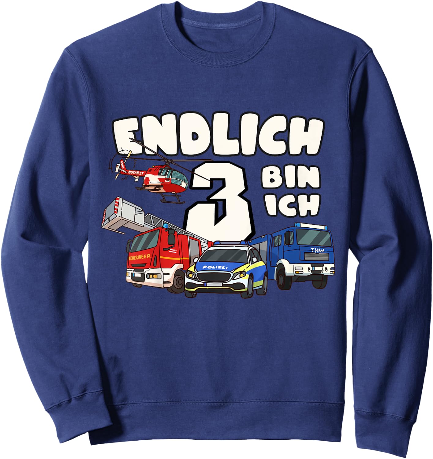 3. Geburtstag Polizei, Feuerwehr, THW & Rettungsdienst Sweatshirt - Sweatshirt | Navy