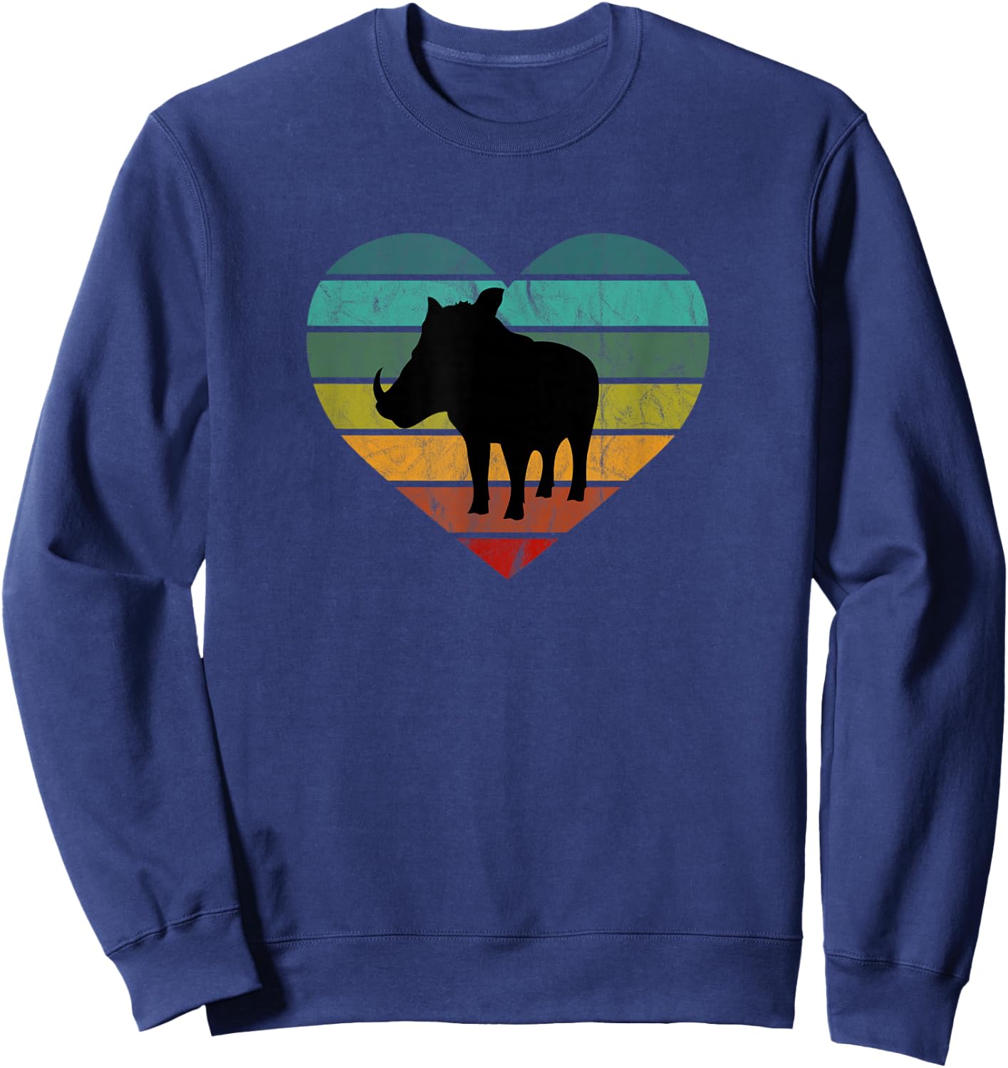 I Love Warthogs in Africa Heart Wilderness Serengeti Sweatshirt - Sweatshirt | Navy