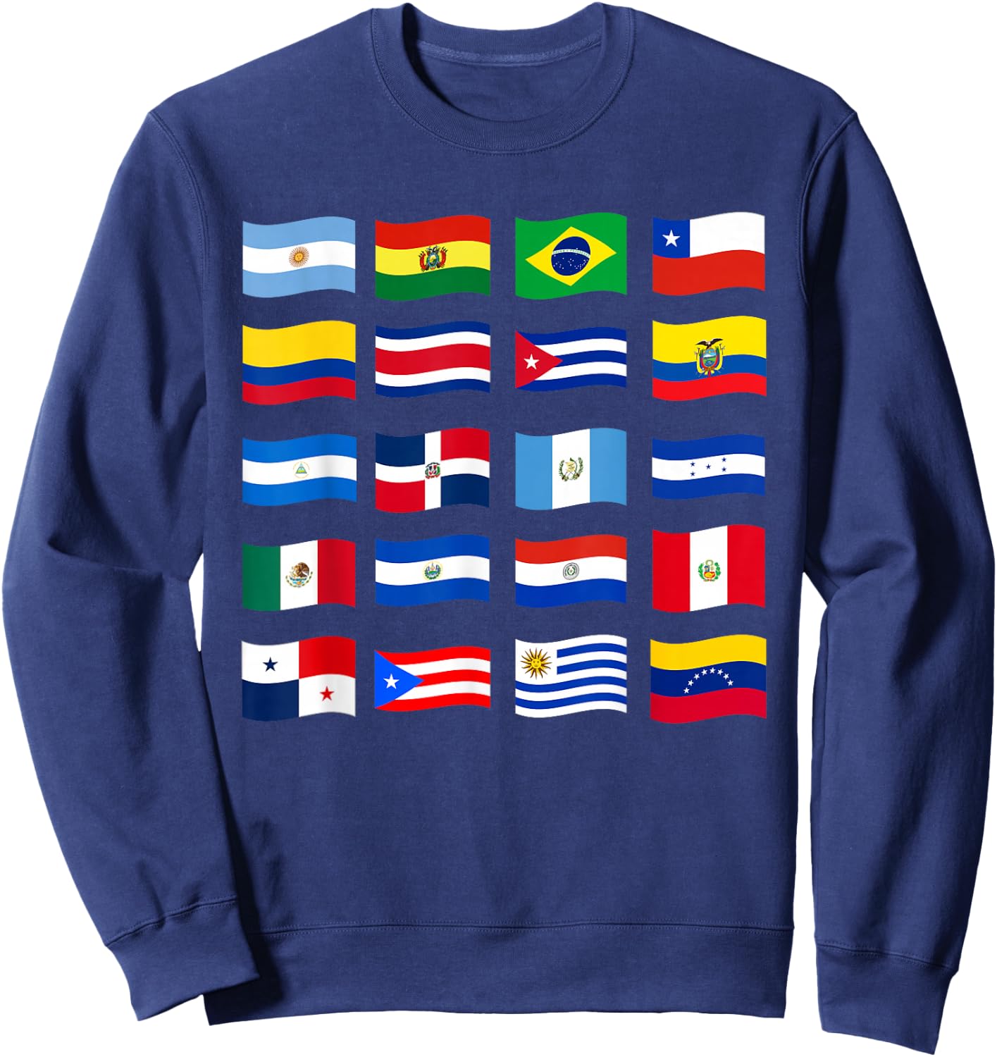 Hispanic Heritage Month National Latino Countries Flags Sweatshirt - Sweatshirt | Navy