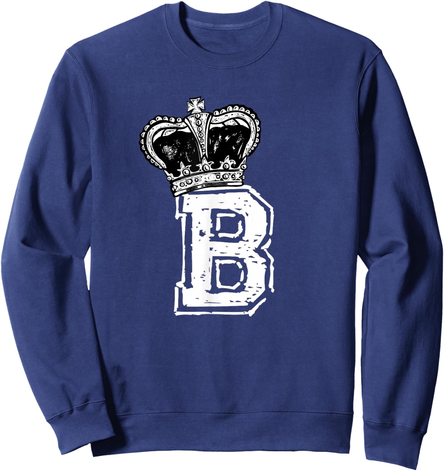 Queen B - Letter B and Crown (Bee) Sweatshirt - Sweatshirt | Navy