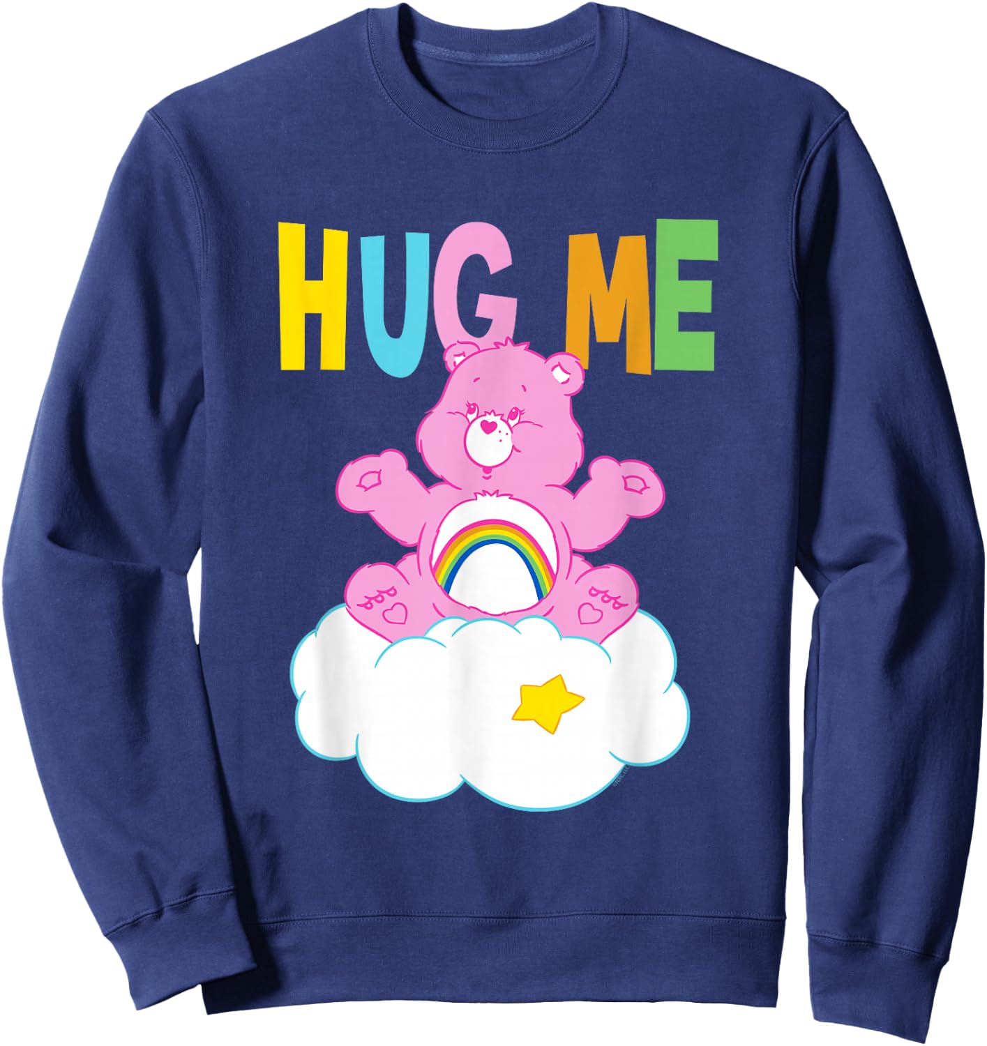 Care Bears Hug Me Cheer Bear Cloud Cute Cartoon Sweatshirt - Sweatshirt | Navy