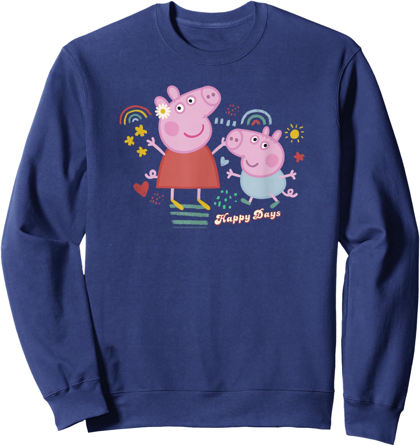 Peppa Pig -Kids Blue Cartoon , Small Sweatshirt - Sweatshirt | Navy