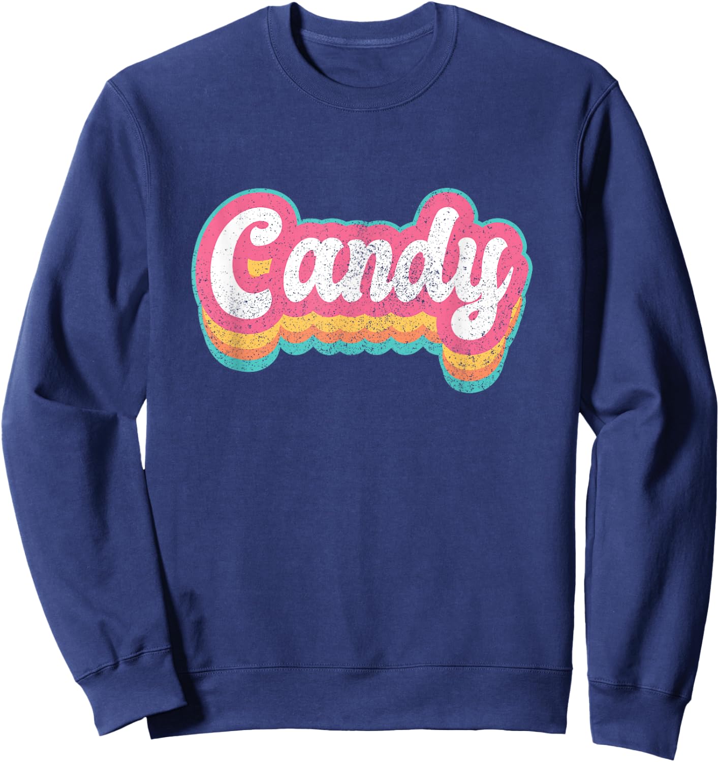 Candy First Name Girl Vintage 70s 80s Personalized Sweatshirt - Sweatshirt | Navy