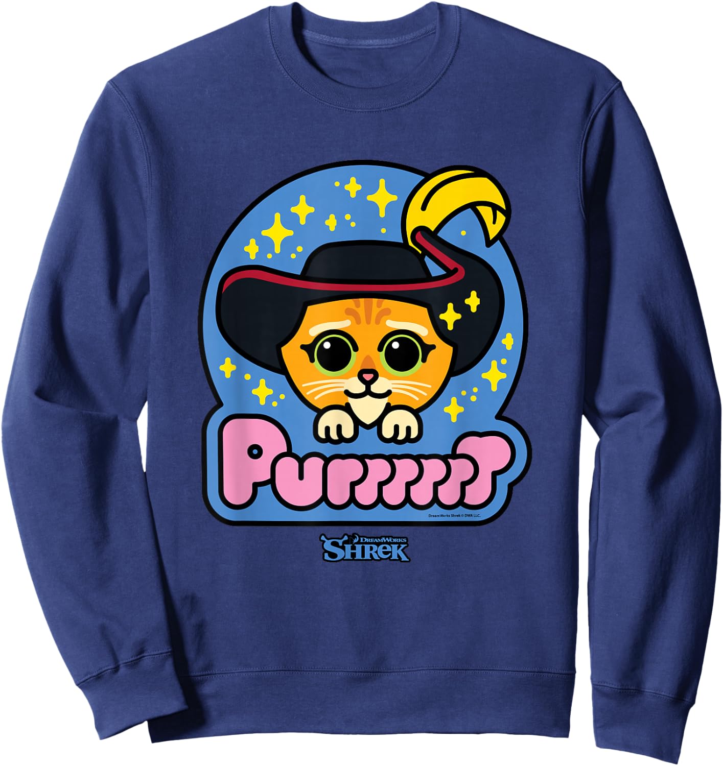 Shrek Emoji Style Puss in Boots Purr Sweatshirt - Sweatshirt | Navy
