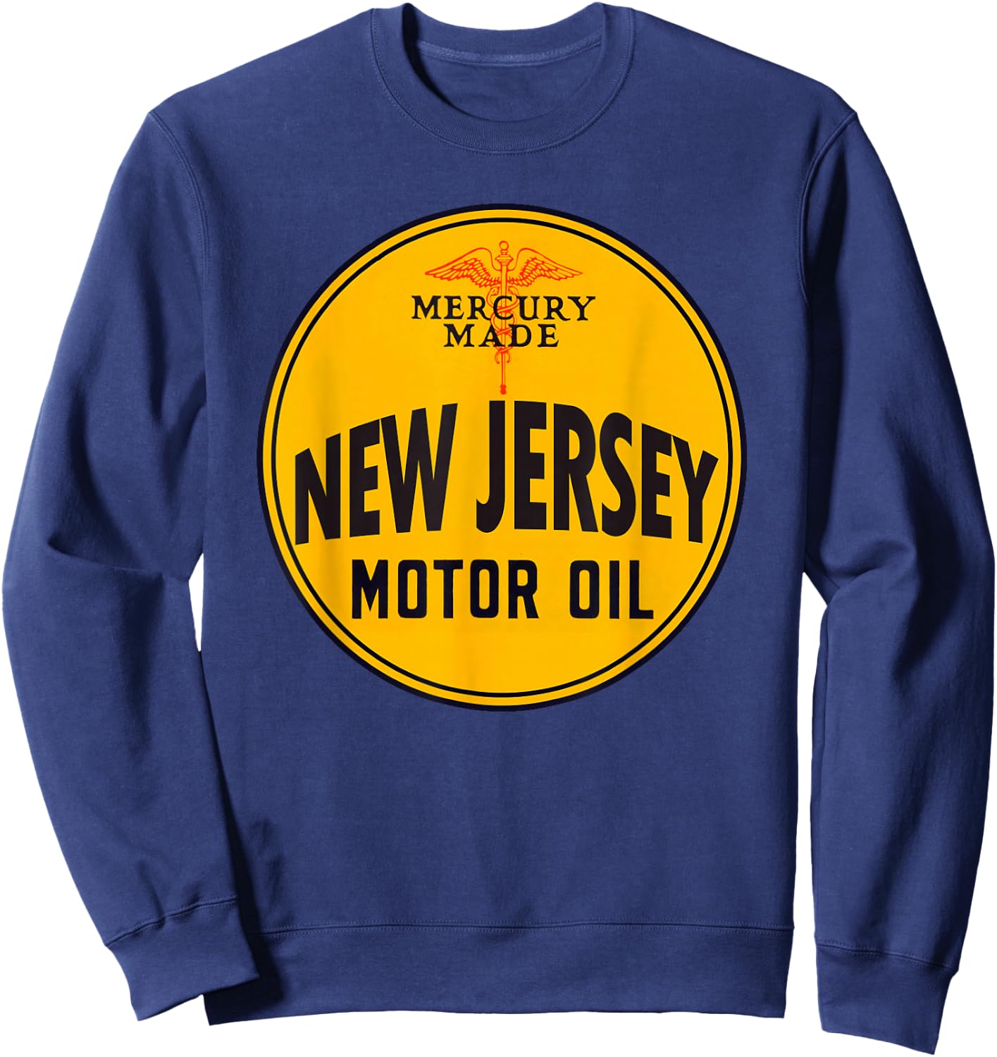 Retro Vintage Gas Station New Jersey Motor Oil Car Garage Sweatshirt - Sweatshirt | Navy