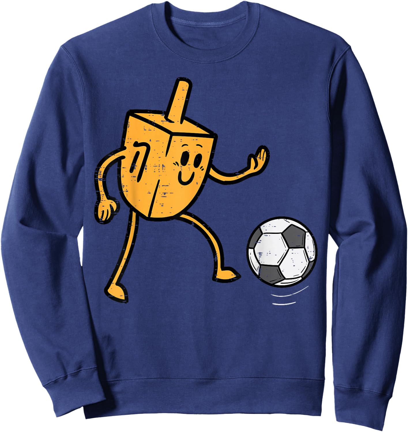 Hanukkah Dreidel Football Chanukah Jewish Men Boys Kids Sweatshirt - Sweatshirt | Navy
