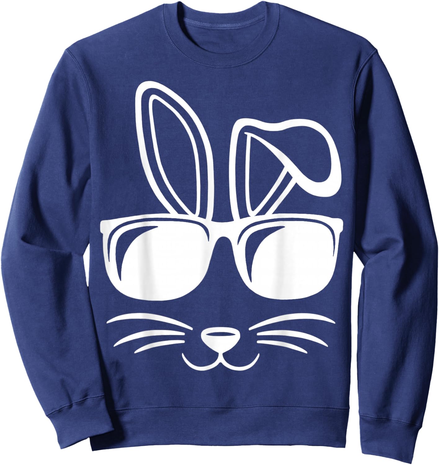 Bunny Face With Sunglasses Men Boys Kids Easter Day Sweatshirt - Sweatshirt | Navy