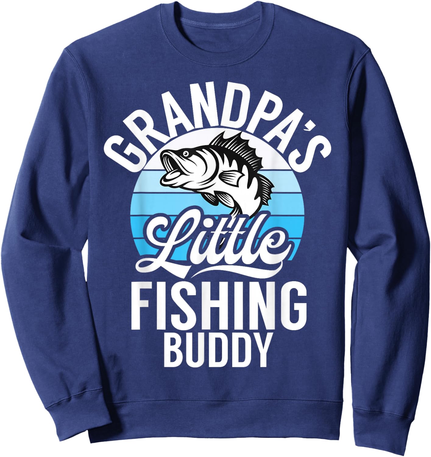 Grandpas little Fishing Buddy Grandson Sweatshirt - Sweatshirt | Navy