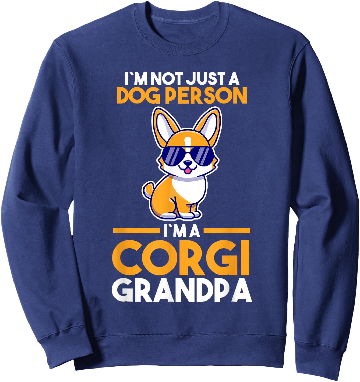 Dog Grandfather Corgi Grandpa Sweatshirt - Sweatshirt | Navy