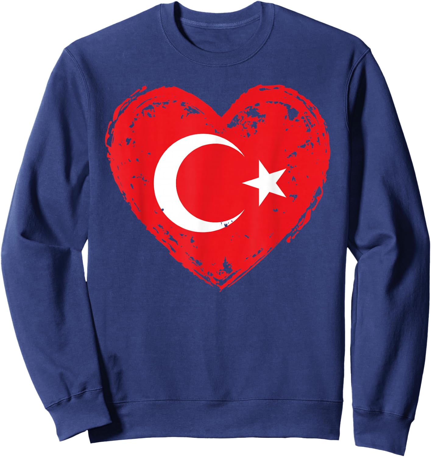 Türkiye In My Heart Turkish Flag Proud Turk Patriotic Turkey Sweatshirt - Sweatshirt | Navy