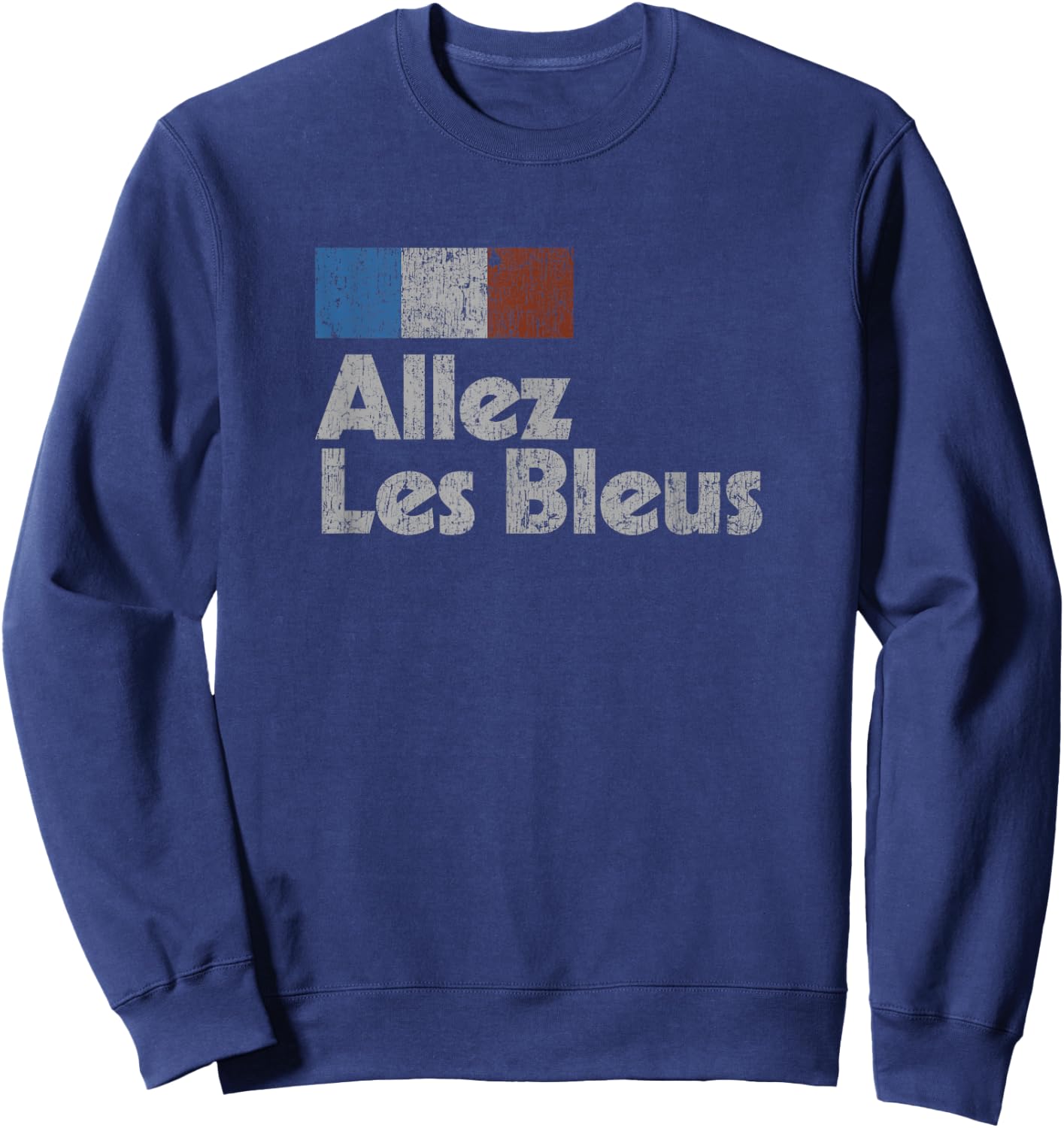 Retro France Soccer Shirt 2018 French Flag ALLEZ LES BLEUS Sweatshirt - Sweatshirt | Navy