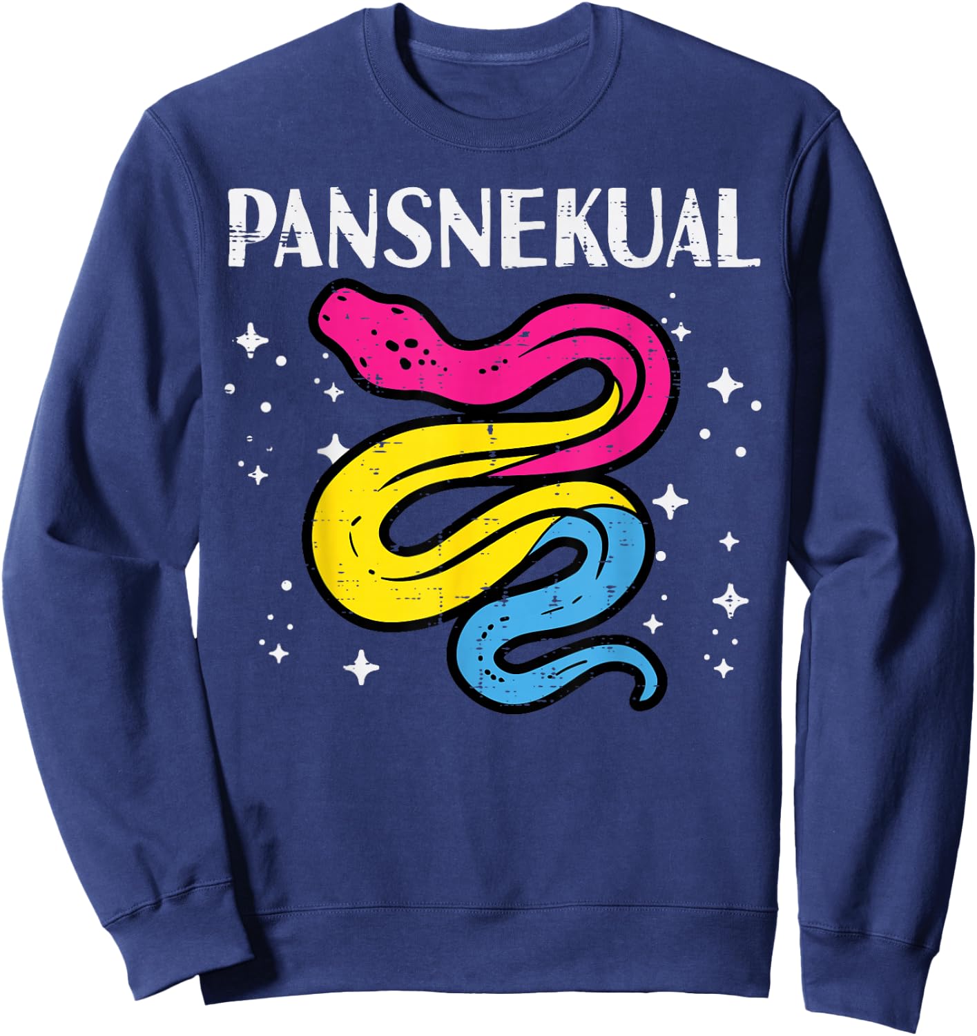 Pansexual Snake Pansnekual Pan Pride Flag Lgbt Men Women Kid Sweatshirt - Sweatshirt | Navy