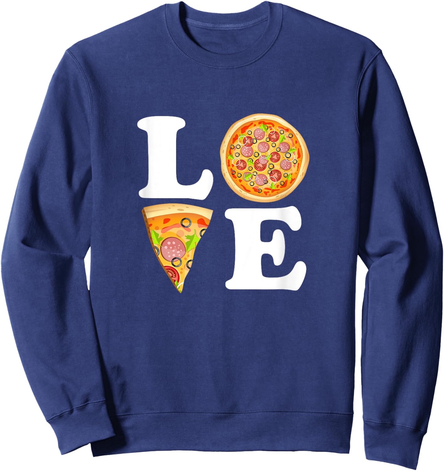 LOVE PIZZA Shirt Boys Pizza Night Pizza Day Men Pizza Lovers Sweatshirt - Sweatshirt | Navy