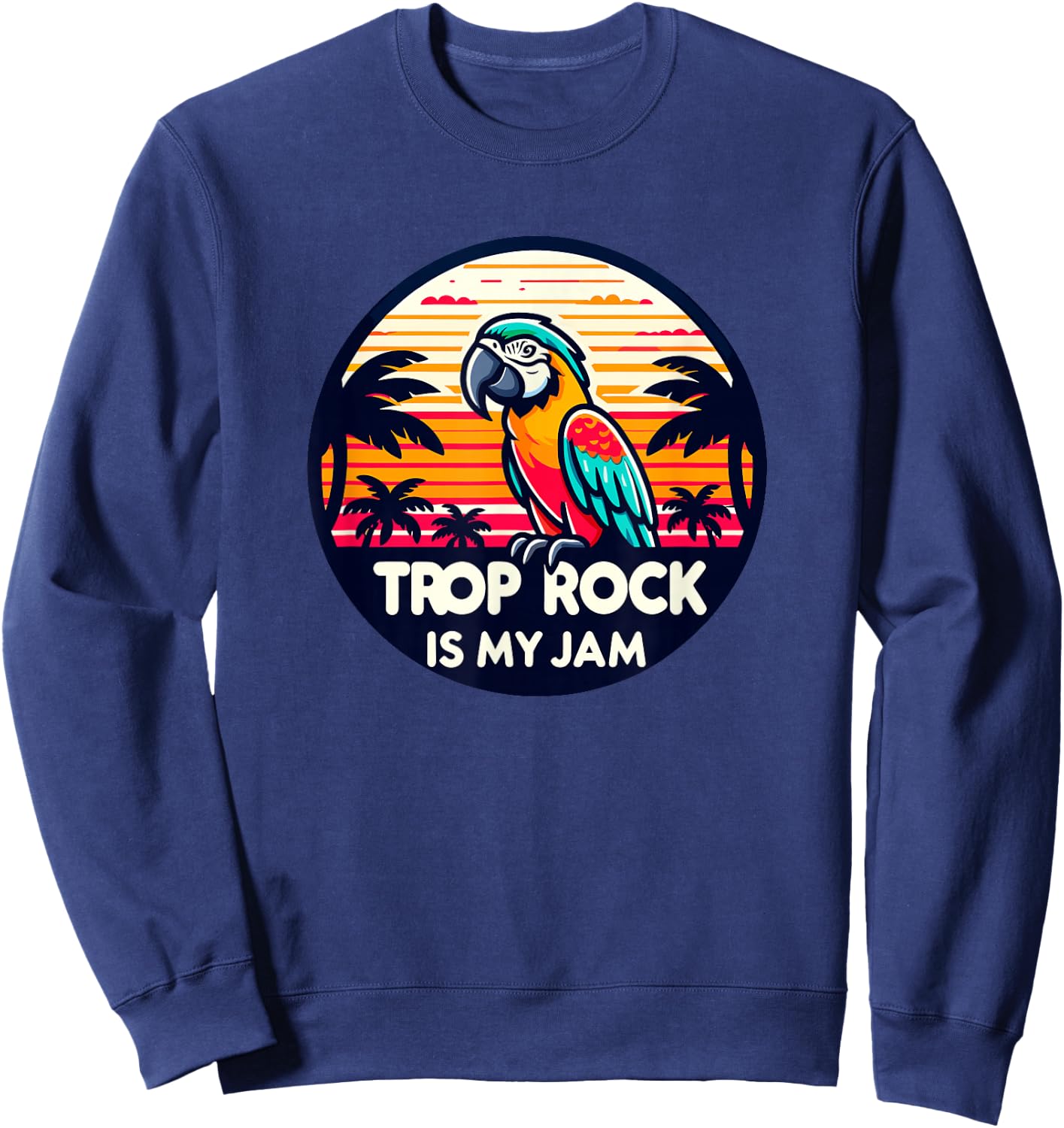 Vintage Fun Summer Tropical Island Music - Jamming Trop Rock Sweatshirt - Sweatshirt | Navy