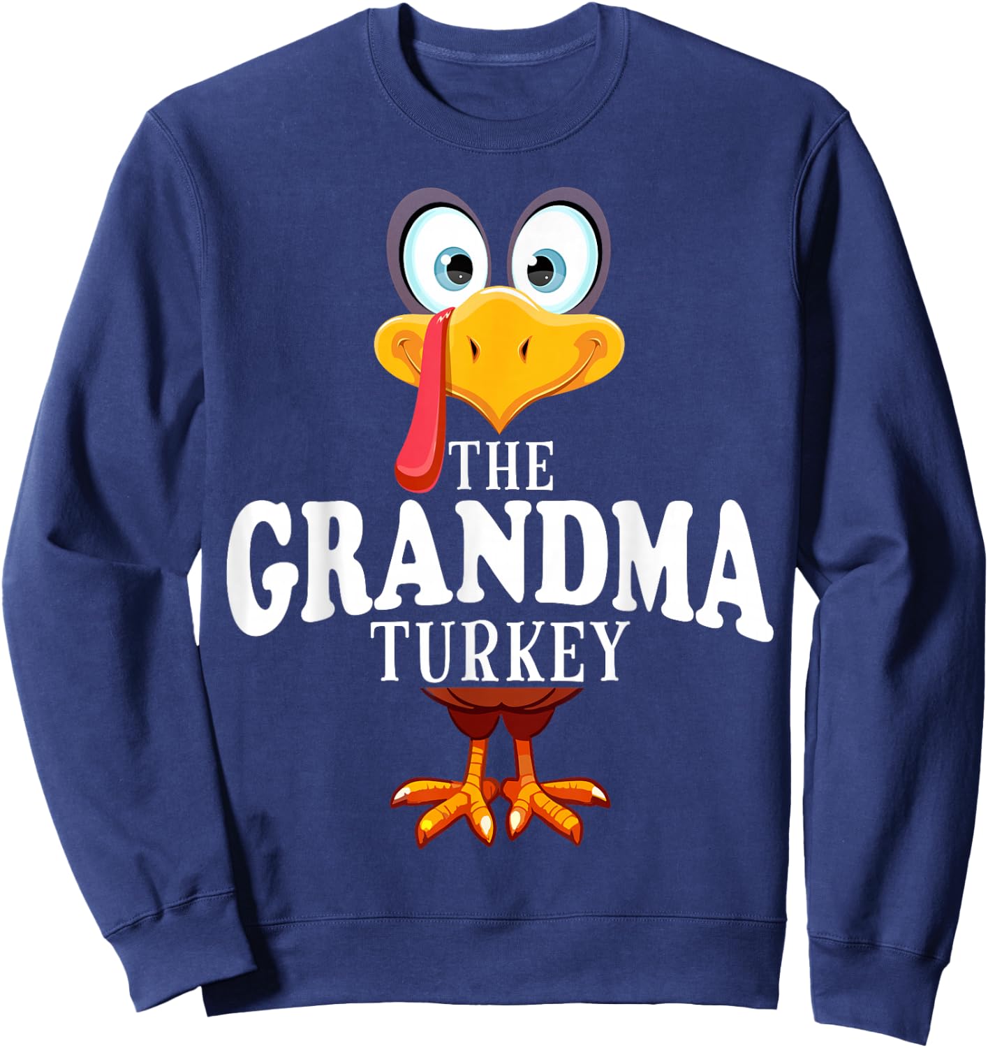 Thanksgiving The Grandma Turkey Pajama Sweatshirt - Sweatshirt | Navy