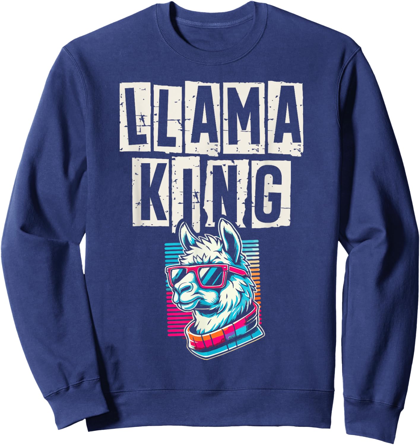 Llama King Llamas Animal Lover Sweatshirt - Sweatshirt | Navy