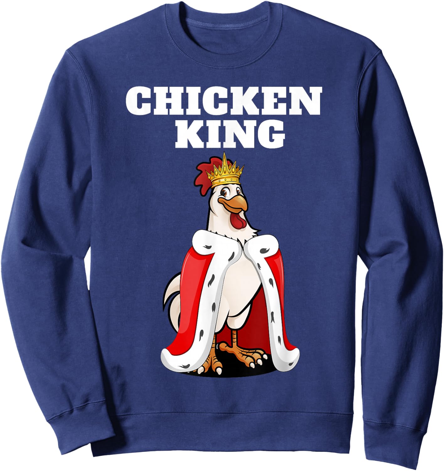Chicken King Herren-Hemd für Hühnerliebhaber, Haustier-Huhn Sweatshirt - Sweatshirt | Navy
