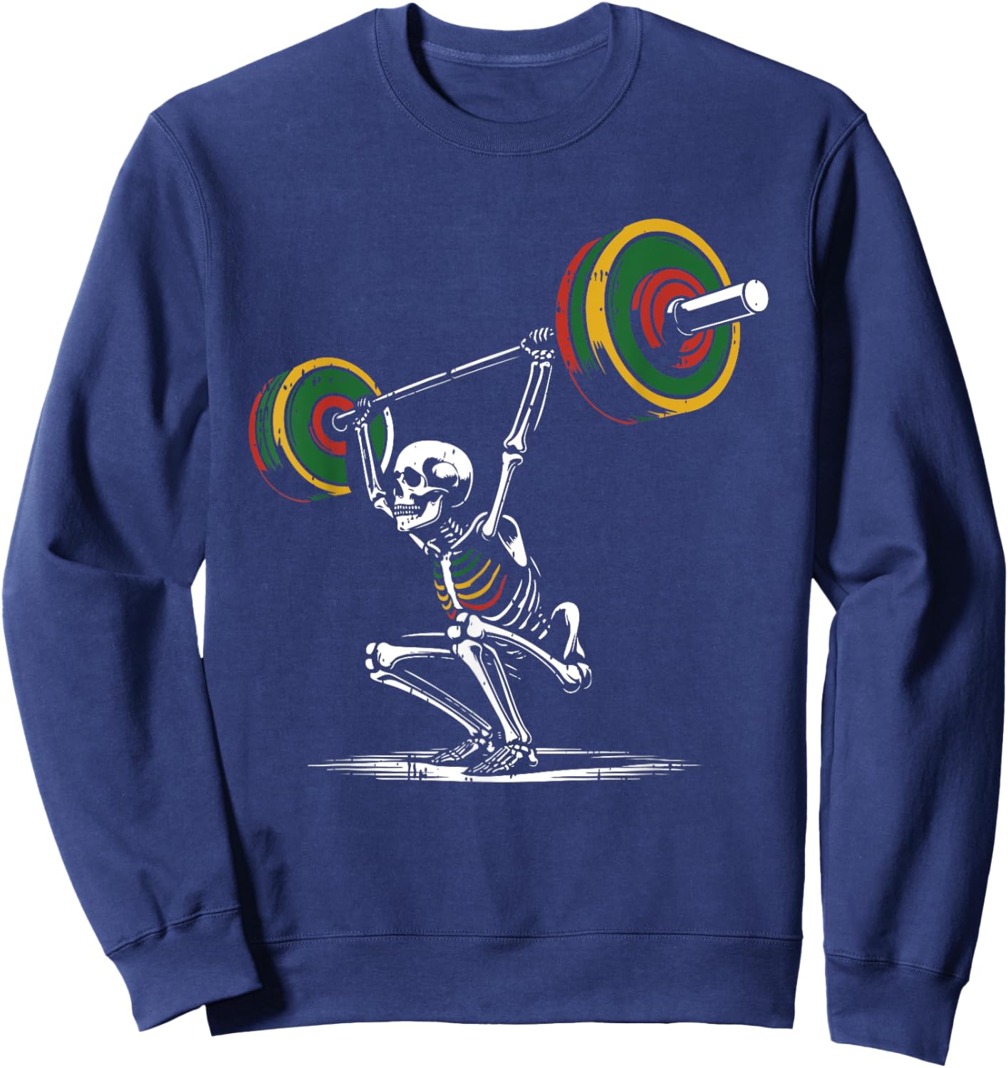Skeleton Lifting Fathers Day Gym Workout Dad Papa Men Sweatshirt - Sweatshirt | Navy