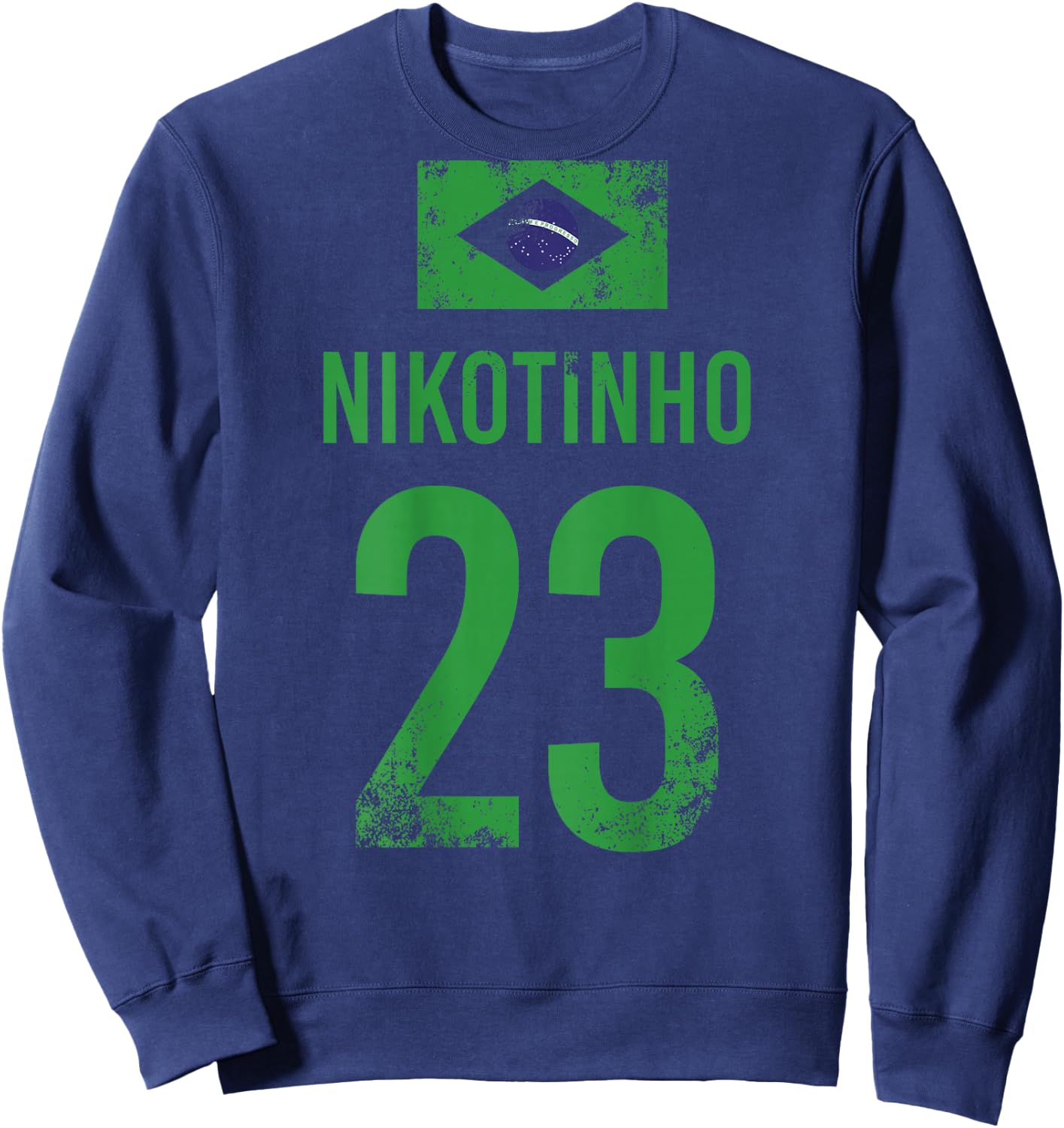 Men's Brazil Sauf Football Name Nikotinho , yellow, s Sweatshirt - Sweatshirt | Navy