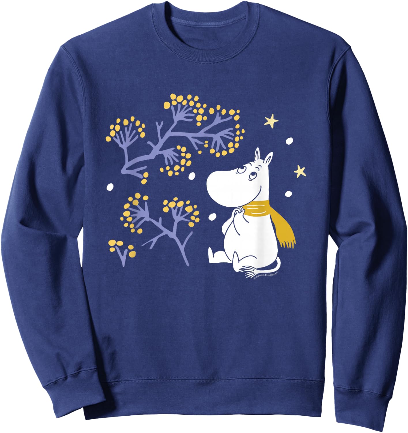Moomin Moomintroll Look The Snow Winter , Black, S Sweatshirt - Sweatshirt | Navy