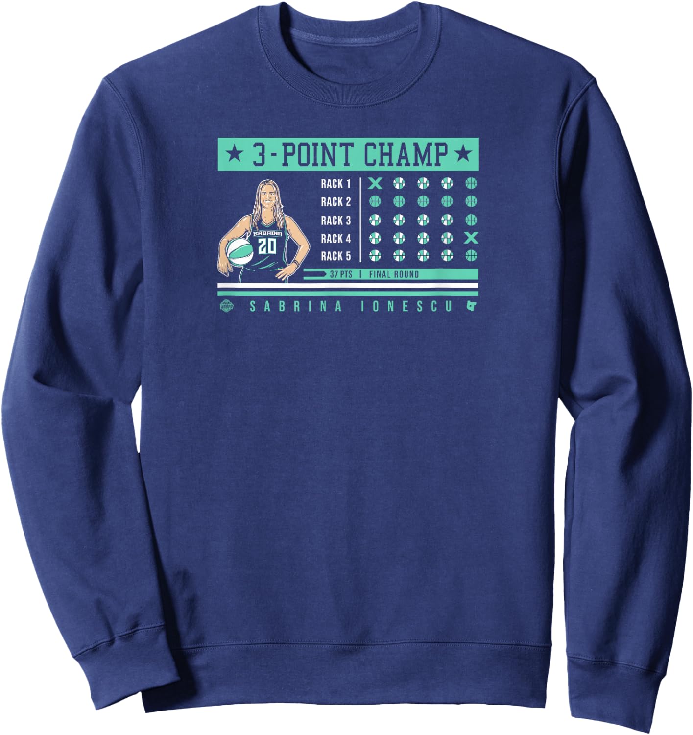 Sabrina Ionescu - 3-Point Champ - New York Basketball Sweatshirt - Sweatshirt | Navy