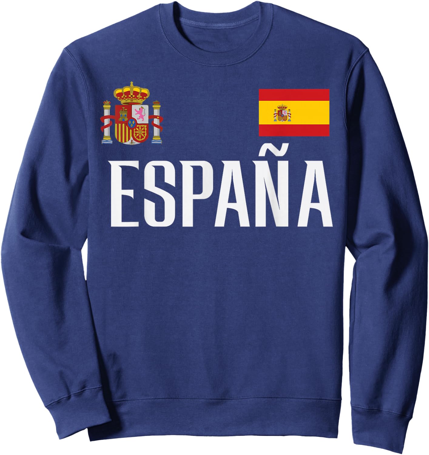 Spain Flag Espana Football Soccer Fan Men Women Kids Sweatshirt - Sweatshirt | Navy