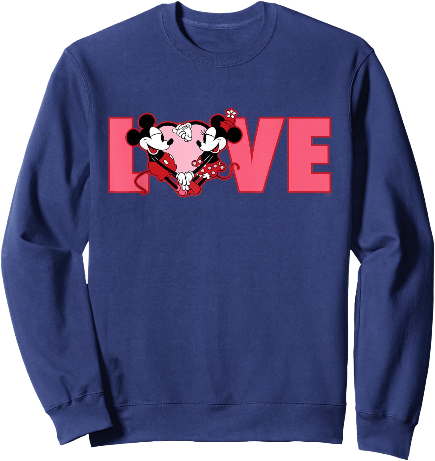 Disney Mickey & Minnie Mouse Couples Valentine's Day Love Sweatshirt - Sweatshirt | Navy