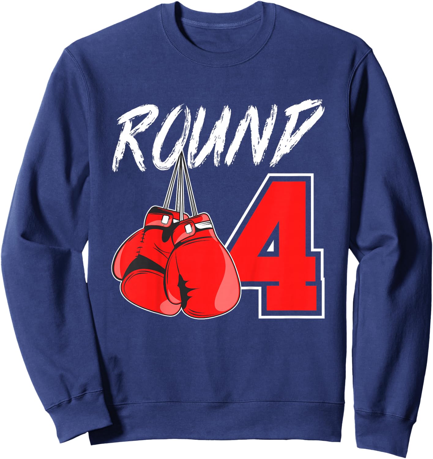 Kids 4th Birthday Boxing Boy 4 Year Old Boxer Bday Party Sweatshirt - Sweatshirt | Navy