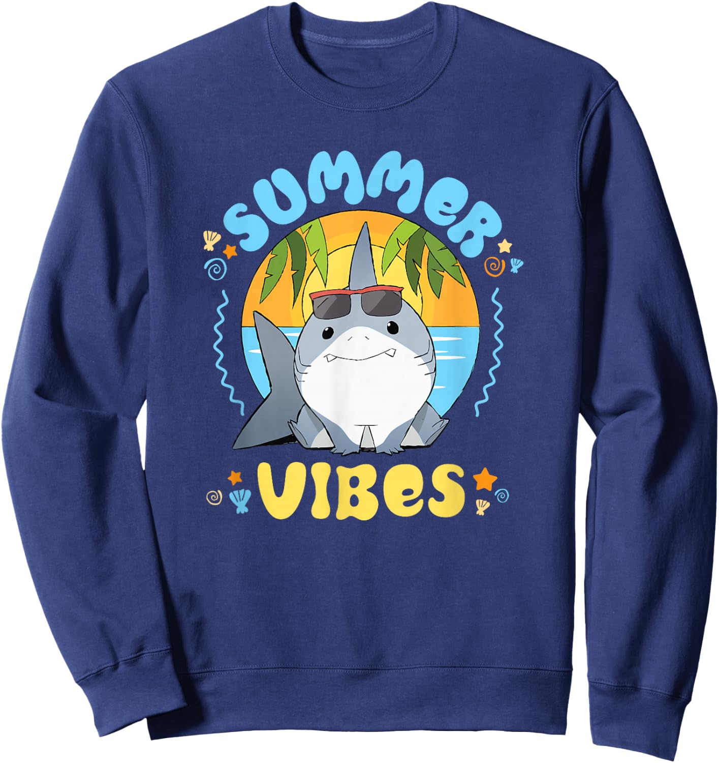 Marvel Jeff the Land Shark Summer Vibes Beach Vacation Sweatshirt - Sweatshirt | Navy