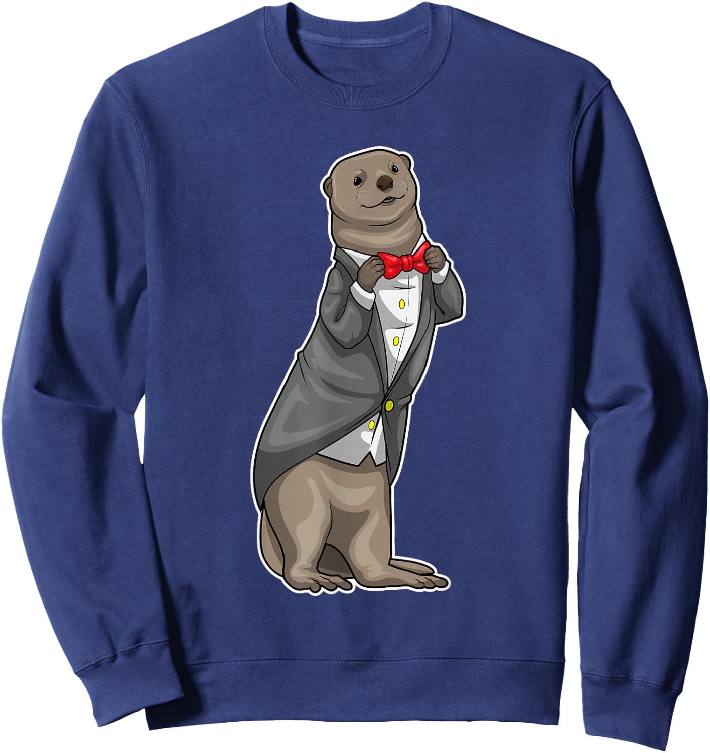 Otter Groom Bow tie Wedding Sweatshirt - Sweatshirt | Navy