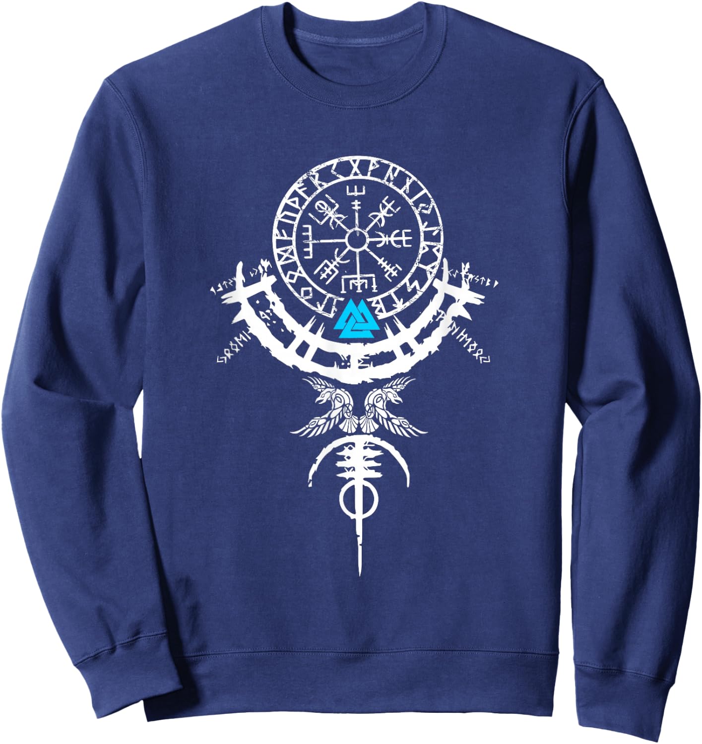 Wikinger Shirt Vikings Vegvisir Wikinger Valhalla Herren Sweatshirt - Sweatshirt | Navy