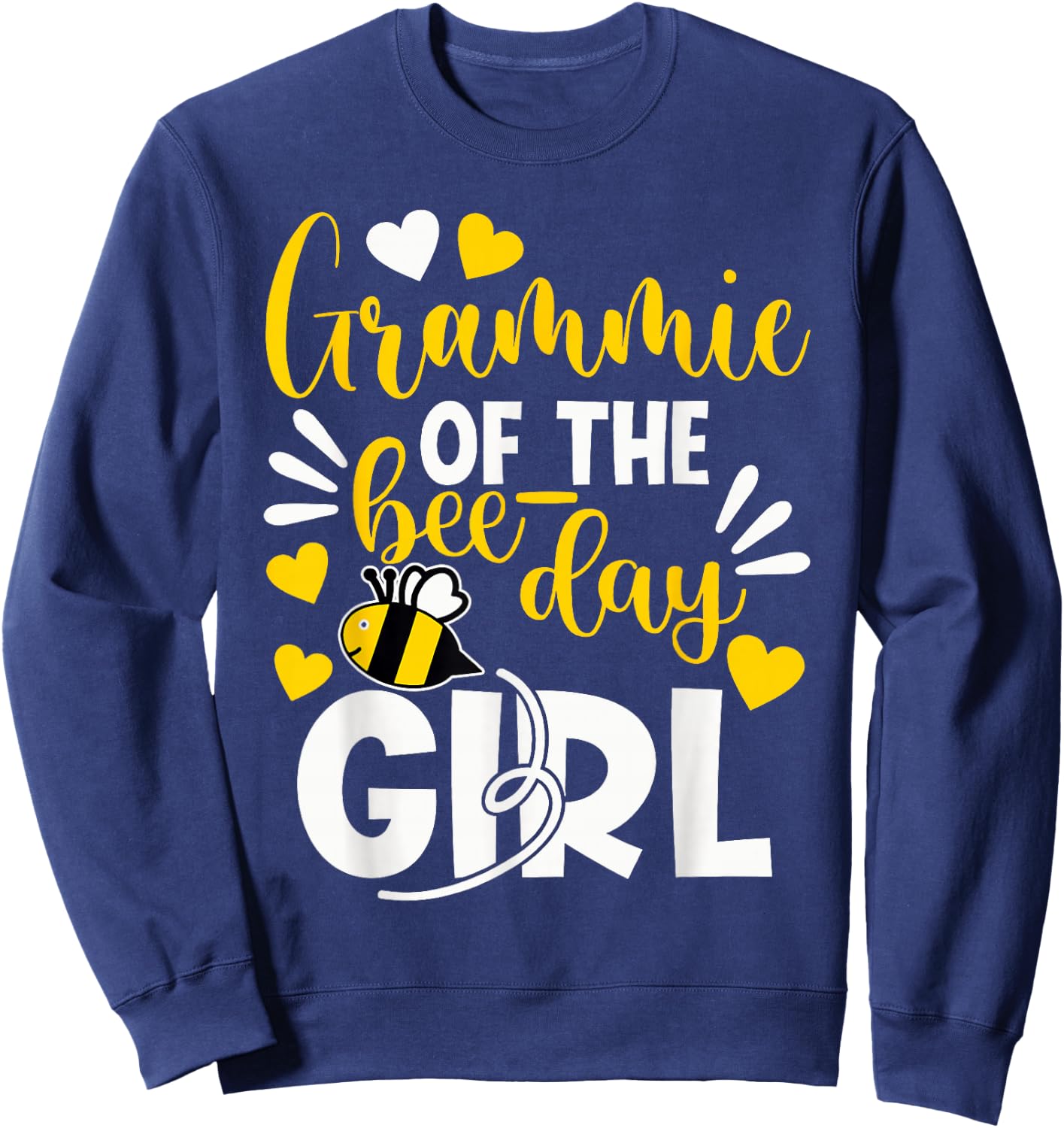 Grammie Of The Bee Day Girl Funny Bee Birthday Party Sweatshirt - Sweatshirt | Navy